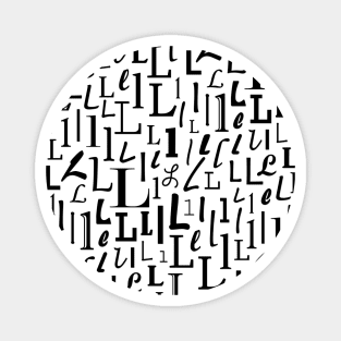 L - Typography (Black) Magnet